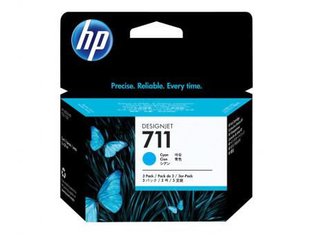 HP 711 Original Tinte cyan 29ml (3er Pack) 