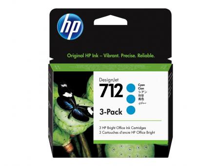 HP 712 Original Tinte cyan 29ml (3er Pack) 