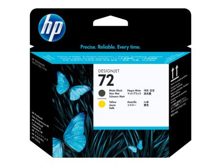 HP 72 Original Druckkopf matt schwarz und gelb Standardkapazität 1er-Pack 